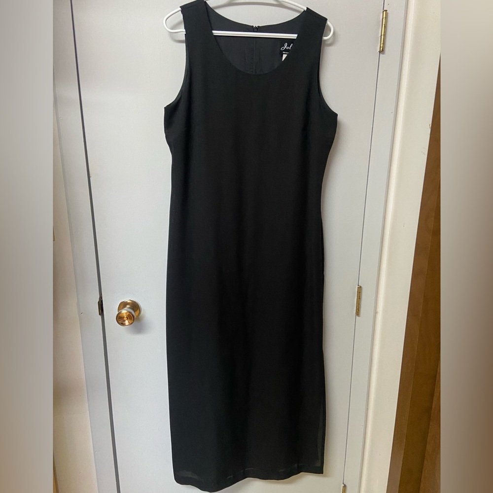 Vintage 90s black maxi dress with leg slit
